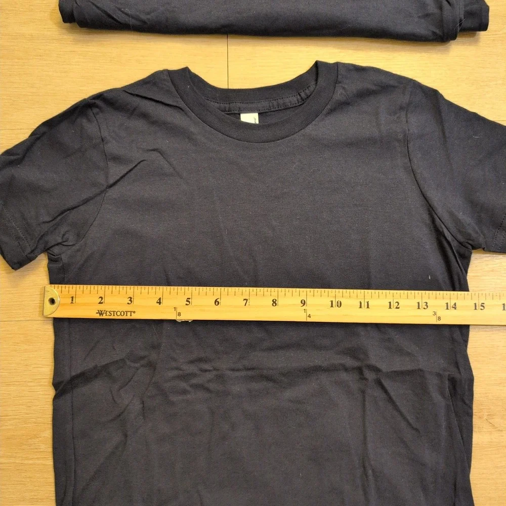 American Apparel Youth Size 8 Black Short Sleeve T-Shirt Tee Bundle of 4